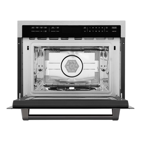 ZLINE Autograph Edition 24" 1.6 cu ft. Built-in Convection Microwave Oven in Fingerprint Resistant Stainless Steel with Matte Black Accents