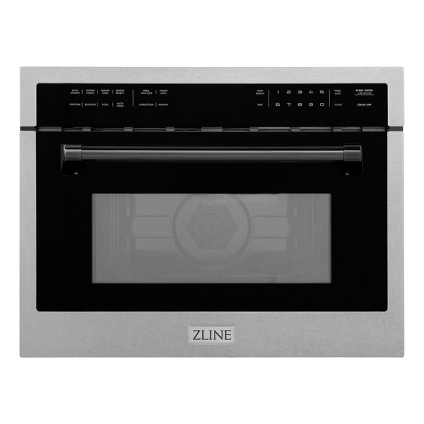 ZLINE Autograph Edition 24" 1.6 cu ft. Built-in Convection Microwave Oven in Fingerprint Resistant Stainless Steel with Matte Black Accents