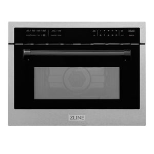 ZLINE Autograph Edition 24" 1.6 cu ft. Built-in Convection Microwave Oven in Fingerprint Resistant Stainless Steel with Matte Black Accents