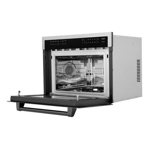 ZLINE Autograph Edition 24" 1.6 cu ft. Built-in Convection Microwave Oven in Fingerprint Resistant Stainless Steel with Matte Black Accents
