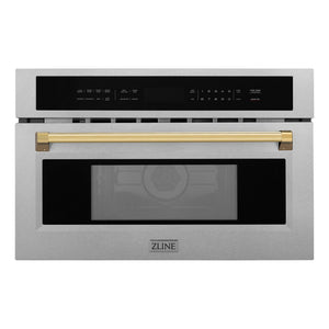 ZLINE Autograph Edition 30” 1.6 cu ft. Built-in Convection Microwave Oven in Fingerprint Resistant Stainless Steel and Gold Accents