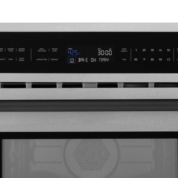 ZLINE Autograph Edition 30” 1.6 cu ft. Built-in Convection Microwave Oven in Fingerprint Resistant Stainless Steel and Matte Black Accents