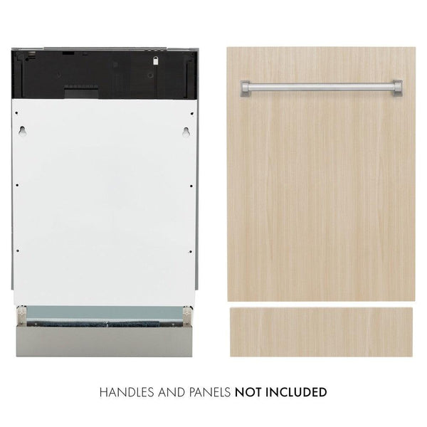 ZLINE 18" Tallac Series 3rd Rack Top Control Built-In Dishwasher in Custom Panel Ready with Stainless Steel Tub, 51dBa