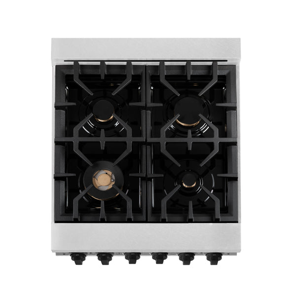 ZLINE Autograph Edition 24" 2.8 cu. ft. Range with Gas Stove and Gas Oven in Fingerprint Resistant Stainless Steel with Matte Black Accents (RGSZ-SN-24-MB)