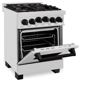 ZLINE Autograph Edition 24" 2.8 cu. ft. Range with Gas Stove and Gas Oven in Fingerprint Resistant Stainless Steel with Matte Black Accents (RGSZ-SN-24-MB)