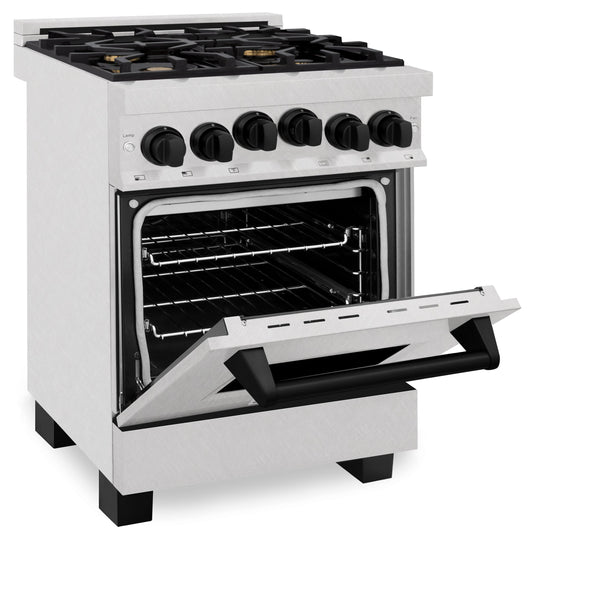 ZLINE Autograph Edition 24" 2.8 cu. ft. Range with Gas Stove and Gas Oven in Fingerprint Resistant Stainless Steel with Matte Black Accents (RGSZ-SN-24-MB)