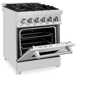 ZLINE 24" 2.8 cu. ft. Dual Fuel Range with Gas Stove and Electric Oven in Stainless Steel (RA24)