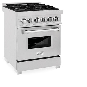 ZLINE 24" 2.8 cu. ft. Dual Fuel Range with Gas Stove and Electric Oven in Fingerprint Resistant Stainless Steel (RAS-SN-24)
