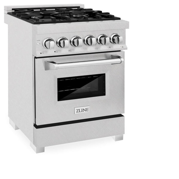ZLINE 24" 2.8 cu. ft. Dual Fuel Range with Gas Stove and Electric Oven in Fingerprint Resistant Stainless Steel (RAS-SN-24)