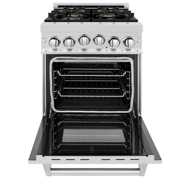 ZLINE 24" 2.8 cu. ft. Range with Gas Stove and Gas Oven in Fingerprint Resistant Stainless Steel with Brass Burners (RGS-SN-BR-24)
