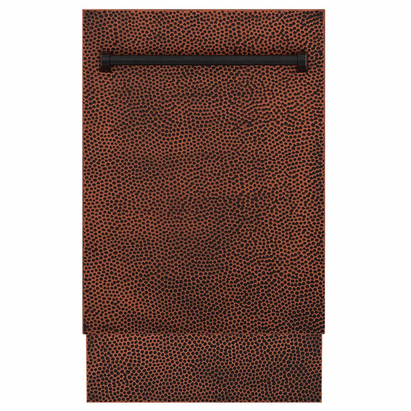 ZLINE 18" Tallac Series 3rd Rack Top Control Built-In Dishwasher in Hand Hammered Copper with Stainless Steel Tub, 51dBa (DWV-HH-18)