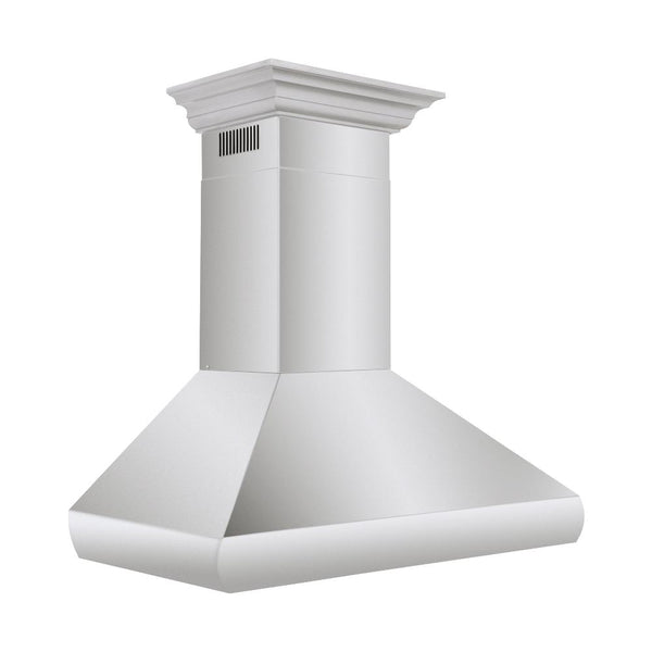 ZLINE 30" Professional Convertible Vent Wall Mount Range Hood in Stainless Steel with Crown Molding (587CRN-30)