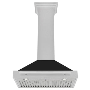 ZLINE 48" Fingerprint Resistant Stainless Steel Range Hood with Black Matte Shell and Stainless Steel Handle