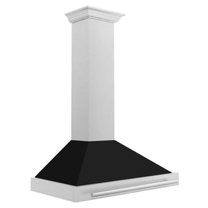 ZLINE 36" Fingerprint Resistant Stainless Steel Range Hood with Black Matte Shell and Stainless Steel Handle