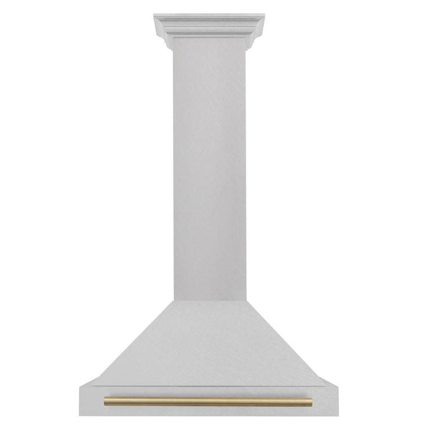 ZLINE 30" Autograph Edition Fingerprint Resistant Stainless Steel Range Hood with Champagne Bronze Handle