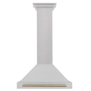 ZLINE 48" Autograph Edition Fingerprint Resistant Stainless Steel Range Hood with Champagne Bronze Handle