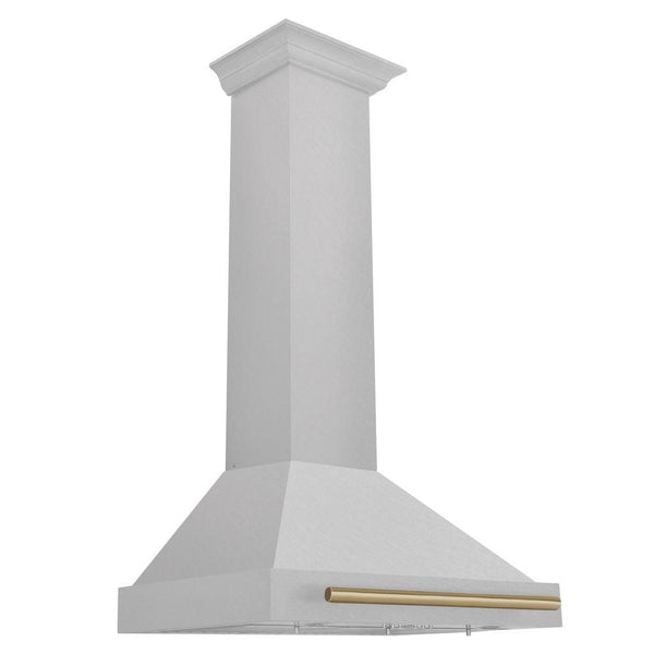 ZLINE 30" Autograph Edition Fingerprint Resistant Stainless Steel Range Hood with Champagne Bronze Handle