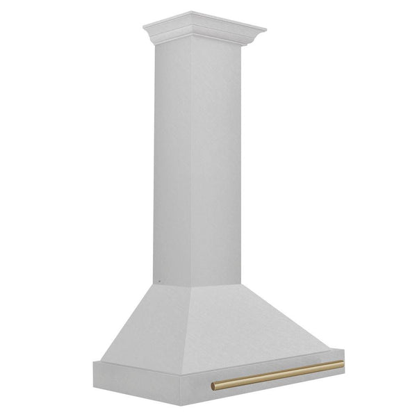 ZLINE 48" Autograph Edition Fingerprint Resistant Stainless Steel Range Hood with Champagne Bronze Handle