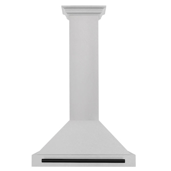 ZLINE 48" Autograph Edition Fingerprint Resistant Stainless Steel Range Hood with Matte Black Handle