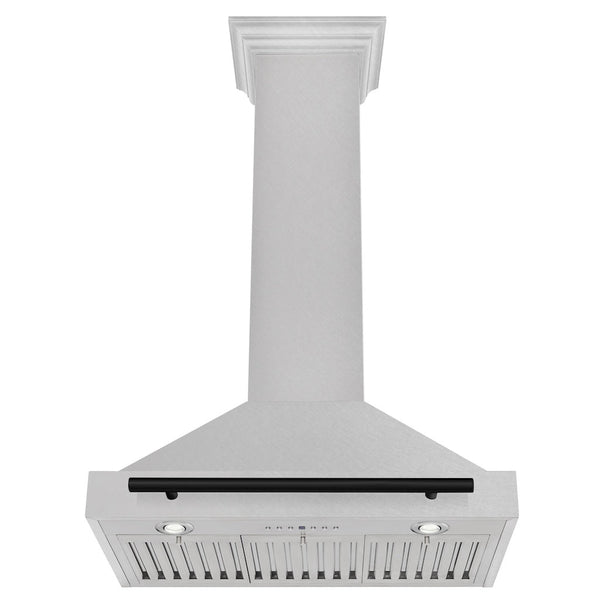 ZLINE 48" Autograph Edition Fingerprint Resistant Stainless Steel Range Hood with Matte Black Handle