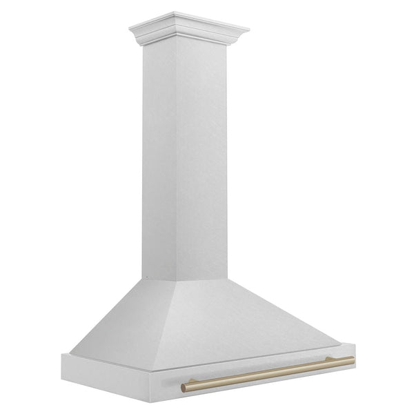 ZLINE 30" Autograph Edition Fingerprint Resistant Stainless Steel Range Hood with Champagne Bronze Handle