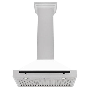 ZLINE 30" Autograph Edition Fingerprint Resistant Stainless Steel Range Hood with White Matte Shell and Matte Black Handle