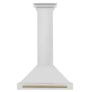 ZLINE 48" Autograph Edition Stainless Steel Range Hood with Stainless Steel Shell and Champagne Bronze Accents