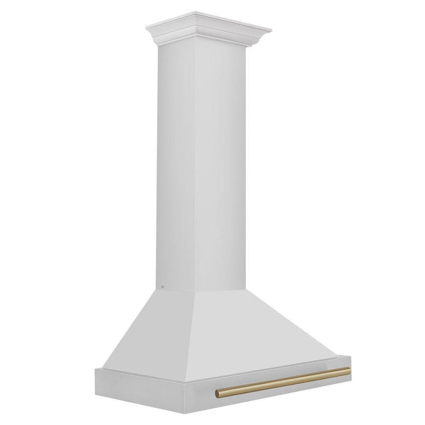 ZLINE 48" Autograph Edition Stainless Steel Range Hood with Stainless Steel Shell and Champagne Bronze Accents