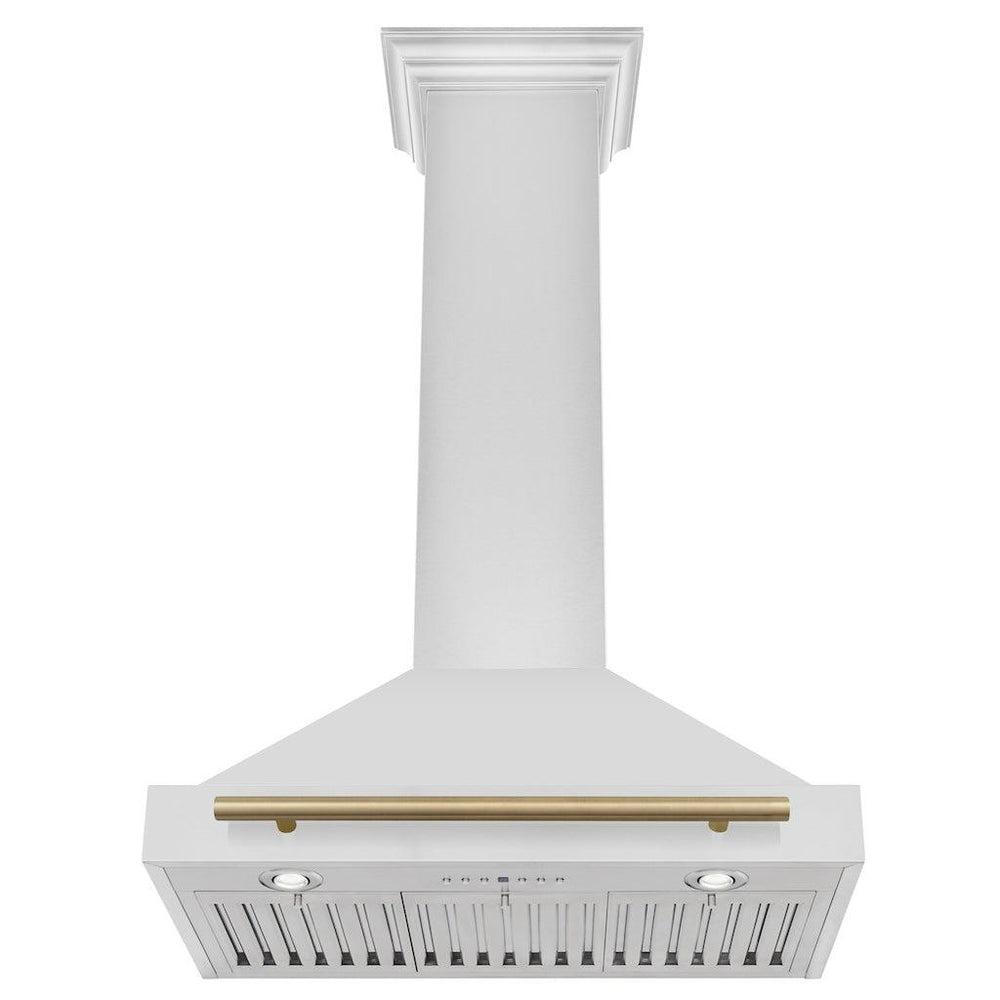 ZLINE 36" Autograph Edition Stainless Steel Range Hood with Stainless Steel Shell and Champagne Bronze Accents