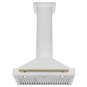 ZLINE 36" Autograph Edition Stainless Steel Range Hood with Stainless Steel Shell and Champagne Bronze Accents