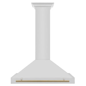 ZLINE 36" Autograph Edition Stainless Steel Range Hood with Stainless Steel Shell and Champagne Bronze Accents