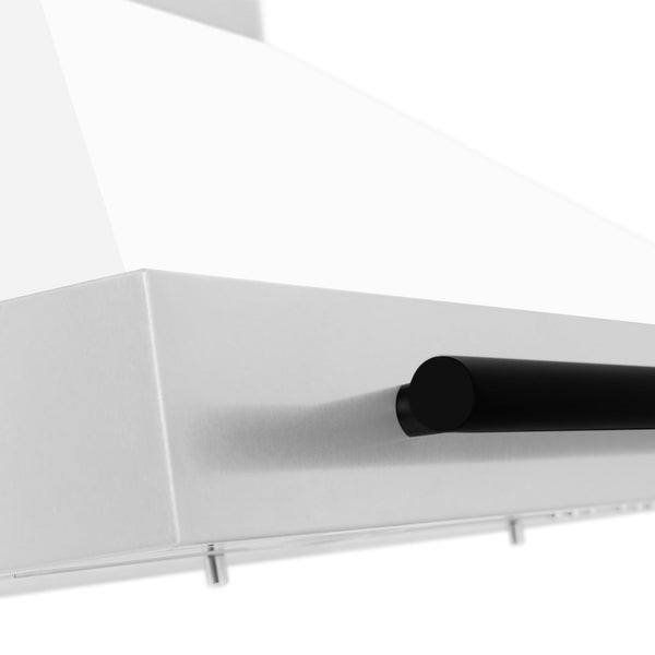 ZLINE 30" Autograph Edition Stainless Steel Range Hood with White Matte Shell and Matte Black Accents