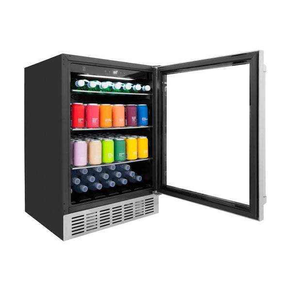 ZLINE 24" Monument 154 Can Beverage Fridge in Stainless Steel (RBV-US-24)
