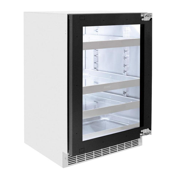 ZLINE 24 in. Touchstone 151 Can Beverage Fridge With Panel Ready Glass Door