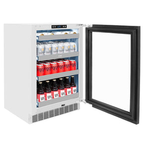 ZLINE 24 in. Touchstone 151 Can Beverage Fridge With Panel Ready Glass Door