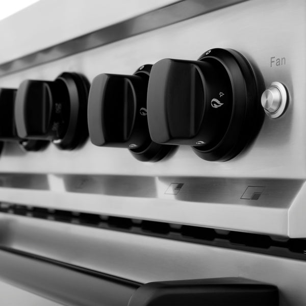 ZLINE Autograph Edition 24" 2.8 cu. ft. Range with Gas Stove and Gas Oven in Stainless Steel with Matte Black Accents (RGZ-24-MB)