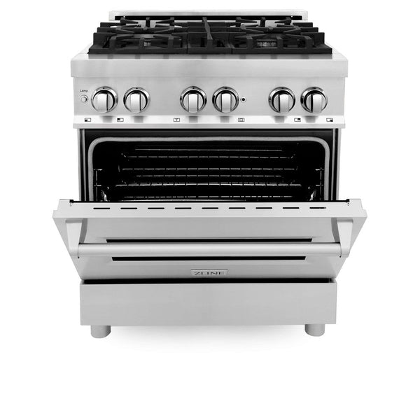 ZLINE 30" 4.0 cu. ft. Dual Fuel Range with Gas Stove and Electric Oven in Stainless Steel (RA30)