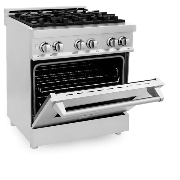 ZLINE 30" 4.0 cu. ft. Dual Fuel Range with Gas Stove and Electric Oven in Stainless Steel (RA30)