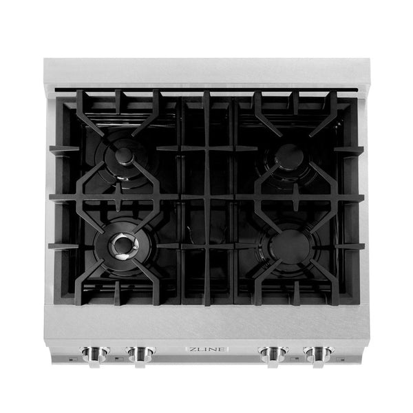 ZLINE 30" Porcelain Gas Stovetop in Fingerprint Resistant Stainless Steel with 4 Gas Burners (RTS-30)