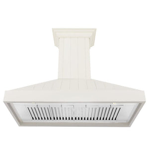 ZLINE 36" Ducted Vent Wooden Convertible Vent Wall Mount Range Hood in Cottage White (KPTT-36)