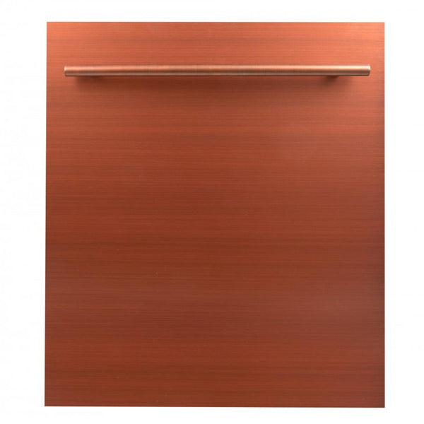 ZLINE 24 in. Copper Top Control Built-In Dishwasher with Stainless Steel Tub and Modern Style Handle, 52dBa
