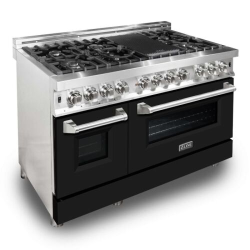 ZLINE 48" 6.0 cu. ft. Dual Fuel Range with Gas Stove and Electric Oven in Stainless Steel (RA48)