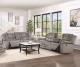 PEARCE 2PC RECLINING SOFA & CONSOLE LOVESEAT W/DROP DOWN TABLE GREY