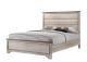 Elevate your sleeping quarters with this effortlessly elegant bedroom suite. The charming rustic-chic aesthetic is highlighted by a distressed finish and antique-style drawer pulls, offering a warm, inviting ambiance. The collection includes a stately bed