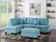 3-PCS SECTIONAL SET/POLYFIBER-BLUE GREY