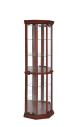 If you fancy special collectibles or unique knickknacks, where can you show them all off? This corner curio cabinet is a fantastic place, for starters. It is crafted to fit perfectly into the corner of your living room or den for prominence. Features five