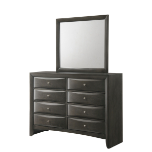 Emily - Dresser & Mirror - Gray