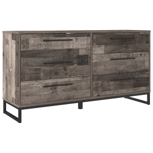 Neilsville - Six Drawer Dresser - Black / Gray