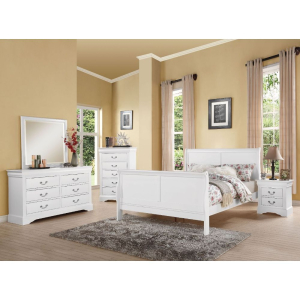 Louis Philippe III - Queen Bed - White