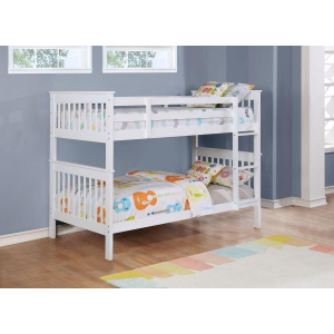 Chapman - Wood Twin Over Twin Bunk Bed With Mattress - White